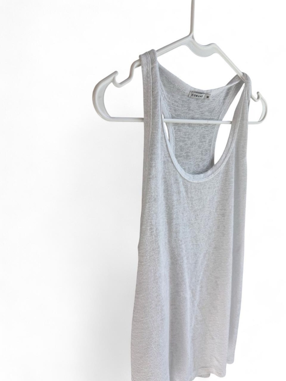 COMUNE White Racerback Tank Top - Picture 3 of 7